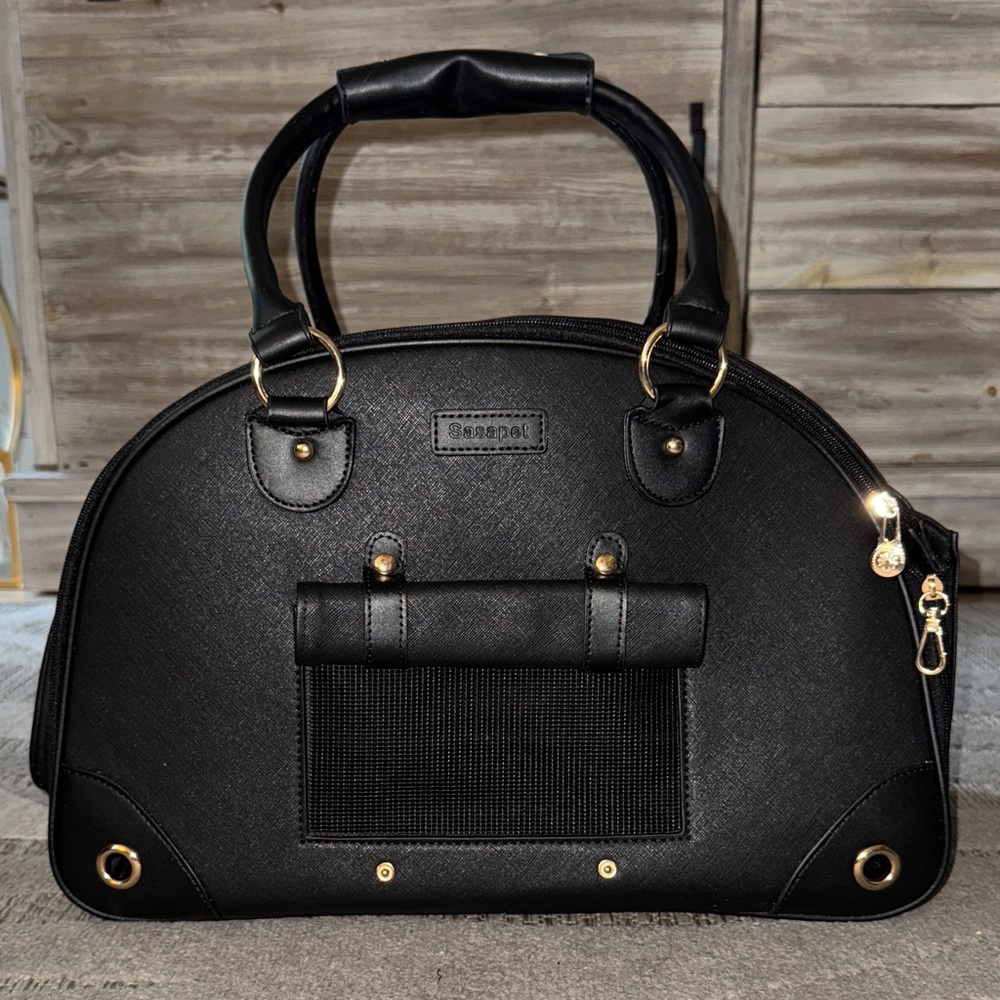 Elegant Black Pet Carrier Bag